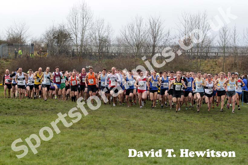 Senior mens start 2012 North East Championships, Summerhill Country Park, Hartlepool.